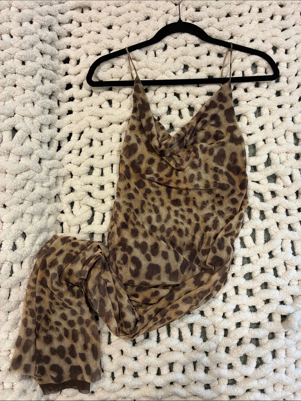 Zara Brown Leopard Print Maxi Dress